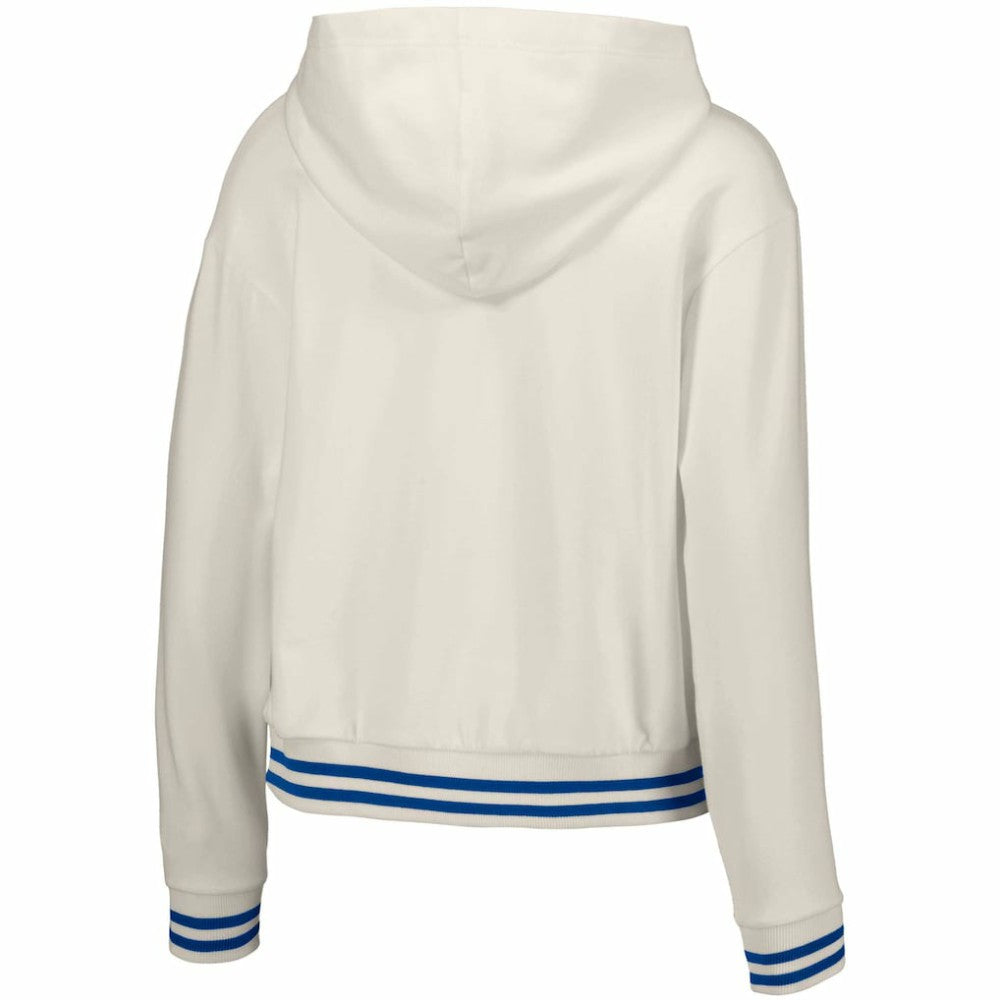 Atlanta Braves Lusso Women's Magnolia Tri-Blend Quarter-Zip Hoodie White