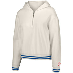 Philadelphia Phillies Lusso Women's Magnolia Tri-Blend Quarter-Zip Hoodie White