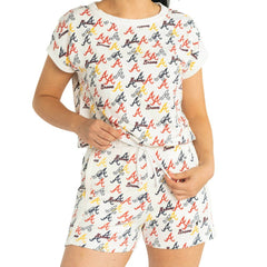 Atlanta Braves Lusso Women's Marge Shorts White