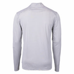 Cleveland Guardians Cutter & Buck Virtue Eco Pique Micro Stripe Recycled Quarter-Zip Pullover Top Gray/White