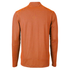 Houston Astros Cutter & Buck Virtue Eco Pique Micro Stripe Recycled Quarter-Zip Pullover Top Orange/Navy