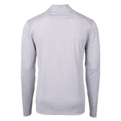 Houston Astros Cutter & Buck Virtue Eco Pique Micro Stripe Recycled Quarter-Zip Pullover Top Gray/White