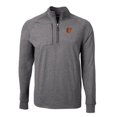 Baltimore Orioles Cutter & Buck Adapt Eco Knit Stretch Recycled Quarter-Zip Pullover Top Heather Black
