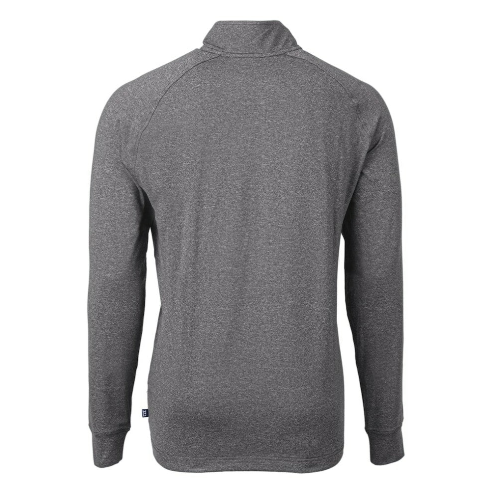 Baltimore Orioles Cutter & Buck Adapt Eco Knit Stretch Recycled Quarter-Zip Pullover Top Heather Black