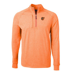 Baltimore Orioles Cutter & Buck Adapt Eco Knit Stretch Recycled Quarter-Zip Pullover Top Heather Orange
