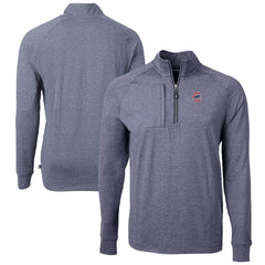 Chicago Cubs Cutter & Buck Adapt Eco Knit Stretch Recycled Quarter-Zip Pullover Top Heather Navy