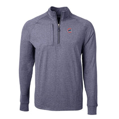 Chicago Cubs Cutter & Buck Adapt Eco Knit Stretch Recycled Quarter-Zip Pullover Top Heather Navy