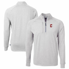 Cleveland Guardians Cutter & Buck Adapt Eco Knit Stretch Recycled Quarter-Zip Pullover Top Heather Gray