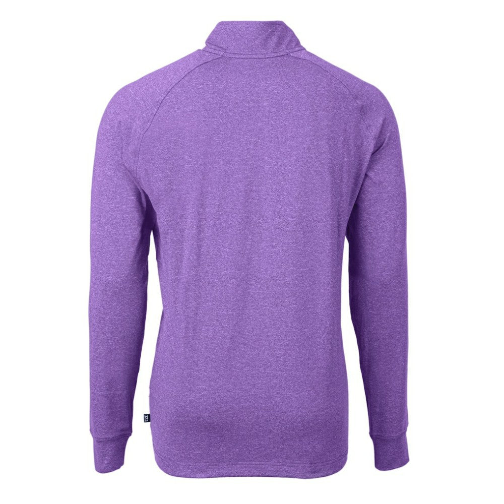 Colorado Rockies Cutter & Buck Adapt Eco Knit Stretch Recycled Quarter-Zip Pullover Top Heather Purple