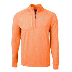 Detroit Tigers Cutter & Buck Adapt Eco Knit Stretch Recycled Quarter-Zip Pullover Top Heather Orange