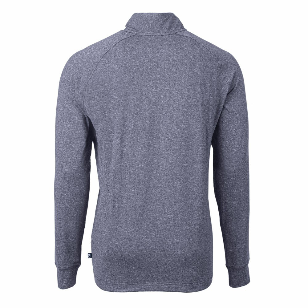 Kansas City Royals Cutter & Buck Adapt Eco Knit Stretch Recycled Quarter-Zip Pullover Top Heather Navy