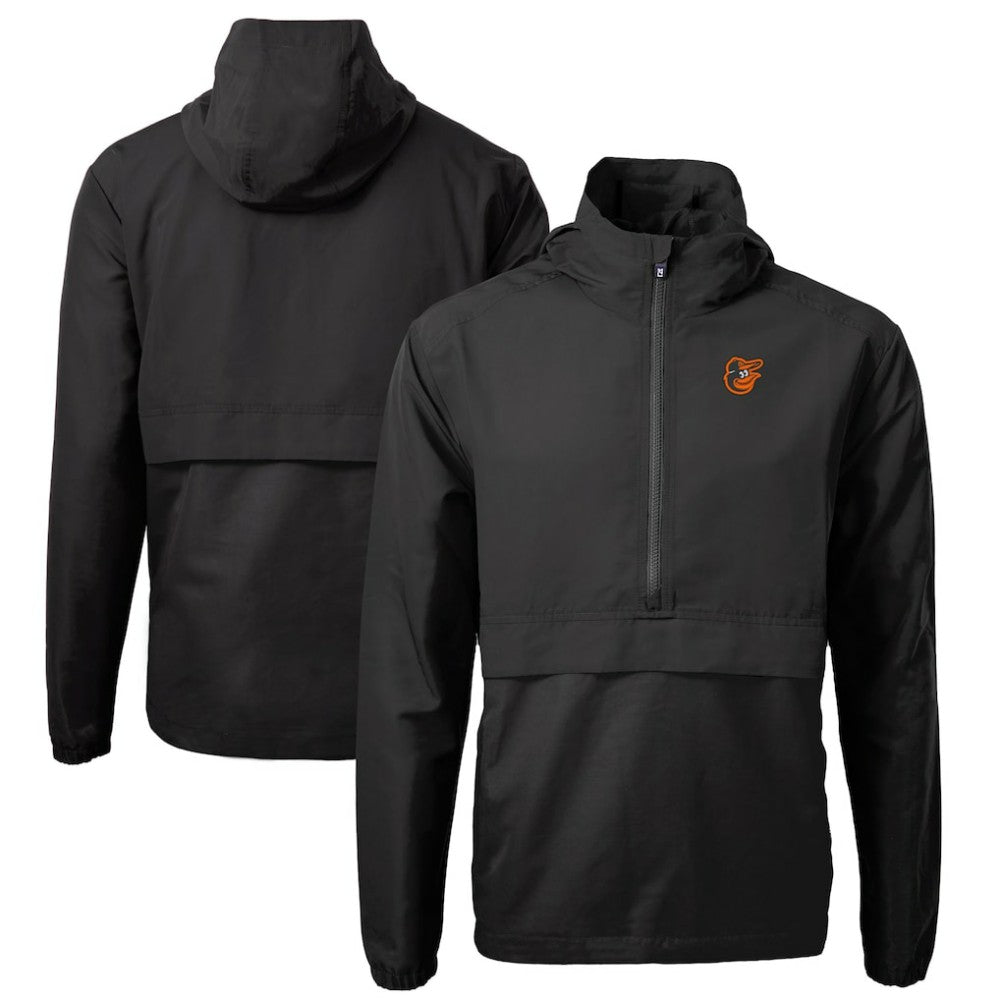 Baltimore Orioles Cutter & Buck Charter Eco Recycled Half-Zip Anorak Jacket Black