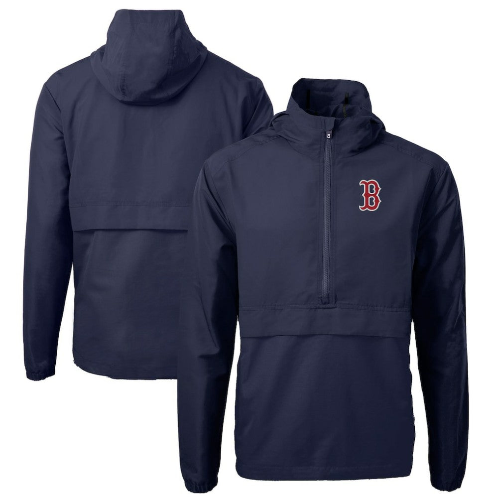 Boston Red Sox Cutter & Buck Charter Eco Recycled Half-Zip Anorak Jacket Navy