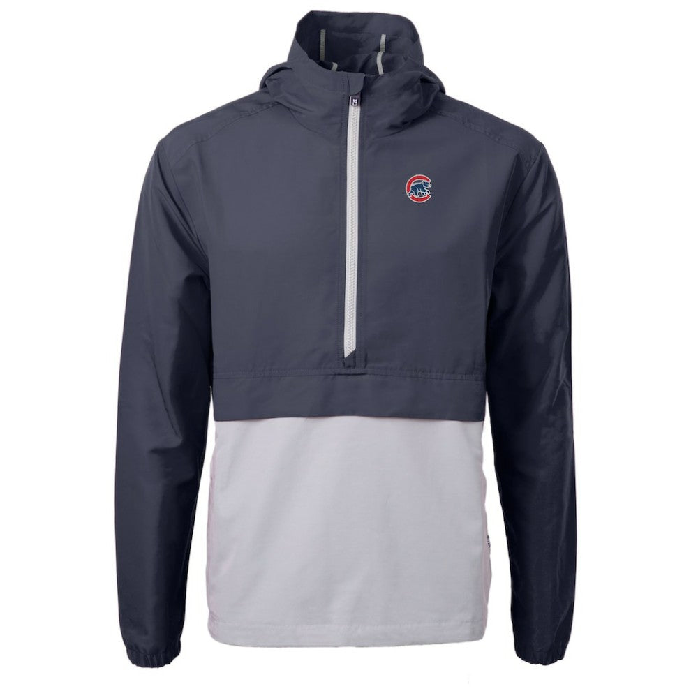 Chicago Cubs Cutter & Buck Charter Eco Recycled Half-Zip Anorak Jacket Navy/Gray
