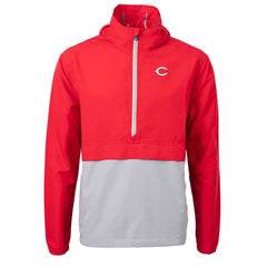 Cincinnati Reds Cutter & Buck Charter Eco Recycled Half-Zip Anorak Jacket Red/Gray