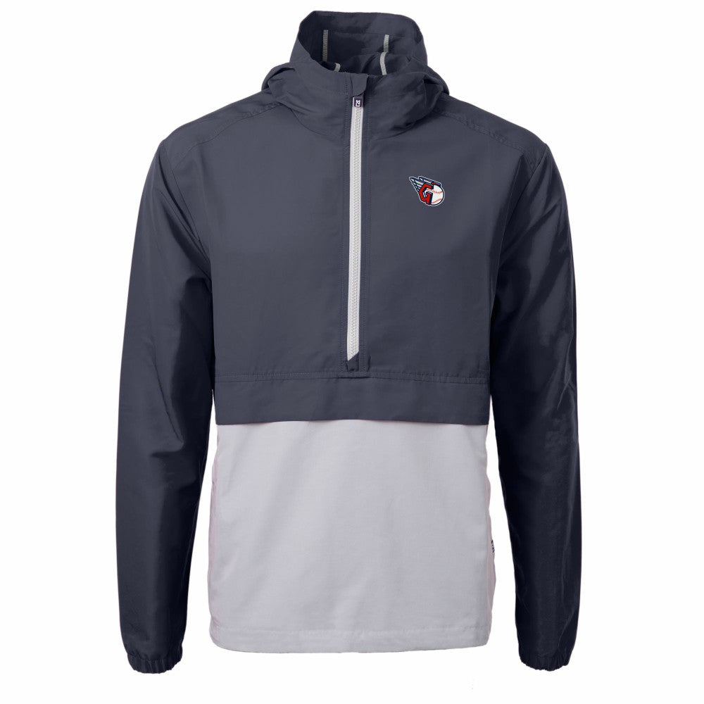 Cleveland Guardians Cutter & Buck Charter Eco Recycled Half-Zip Anorak Jacket Navy/Gray