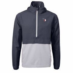 Cleveland Guardians Cutter & Buck Charter Eco Recycled Half-Zip Anorak Jacket Navy/Gray