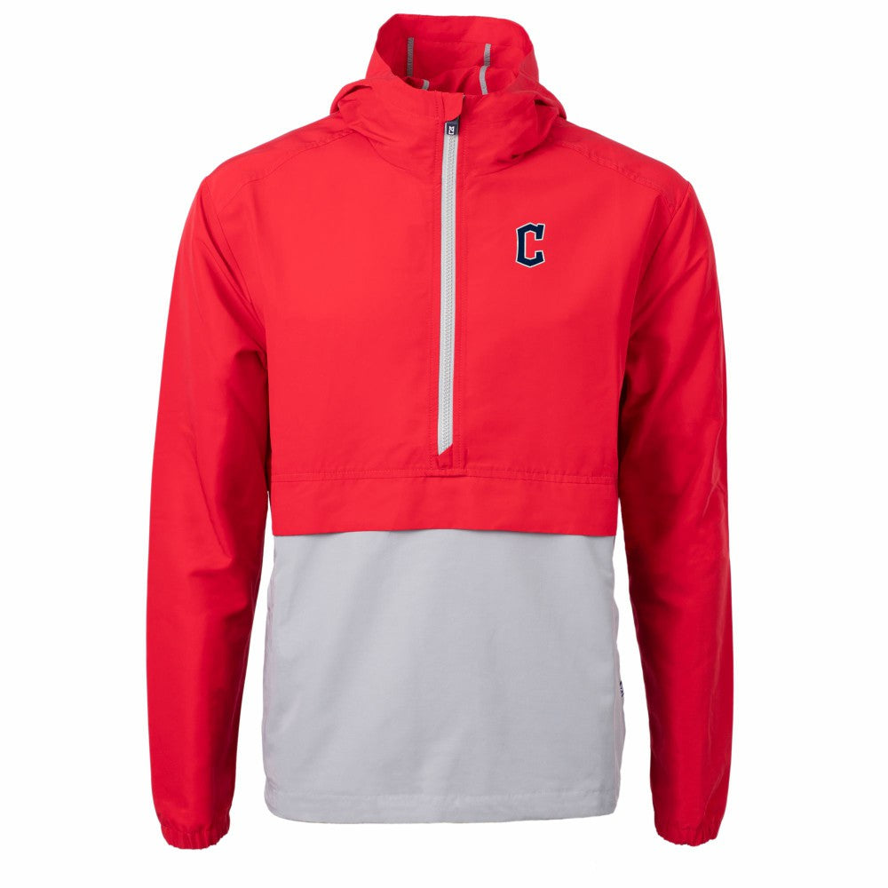 Cleveland Guardians Cutter & Buck Charter Eco Recycled Half-Zip Anorak Jacket Red/Gray