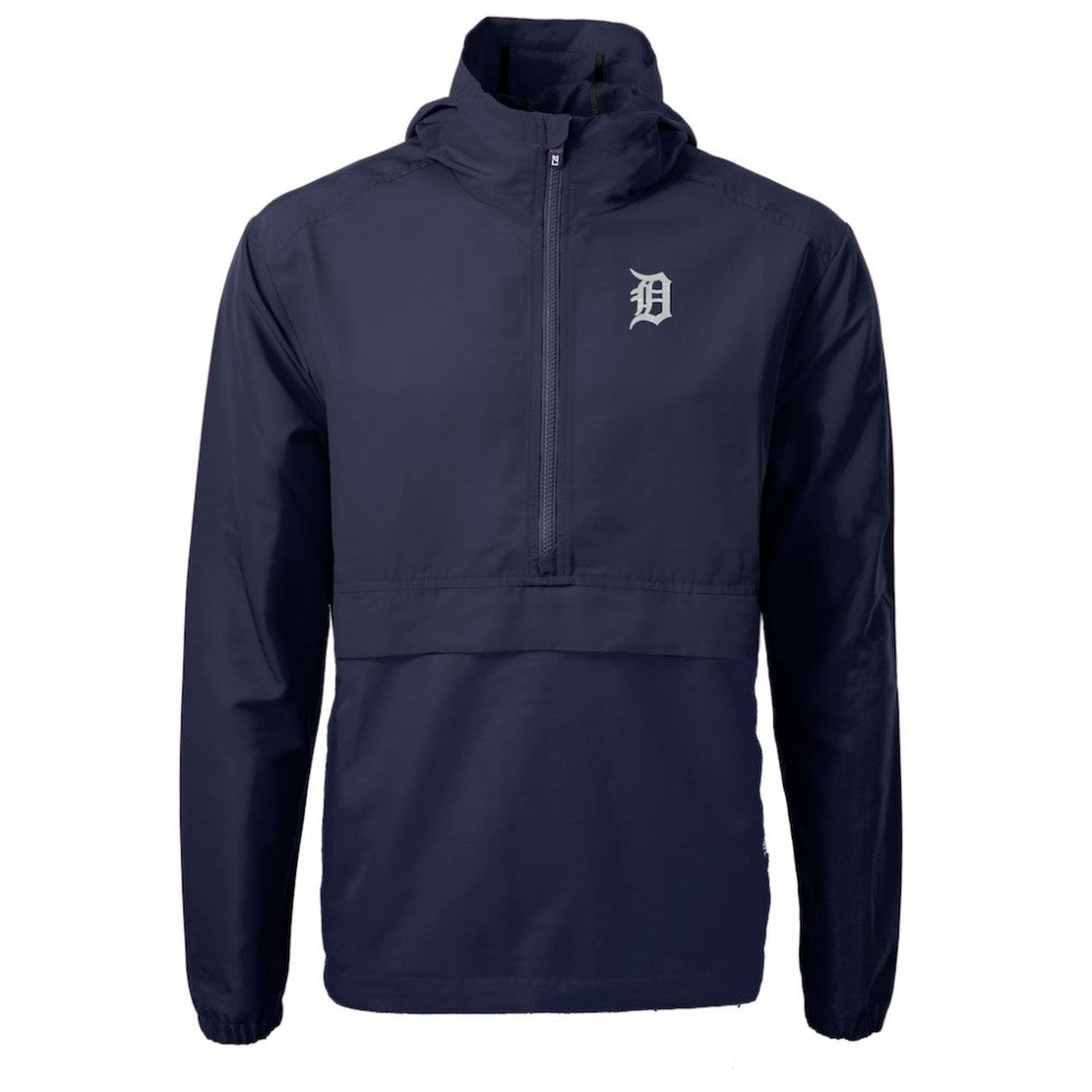 Detroit Tigers Cutter & Buck Charter Eco Recycled Half-Zip Anorak Jacket Navy