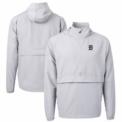 Detroit Tigers Cutter & Buck Charter Eco Recycled Half-Zip Anorak Jacket Gray
