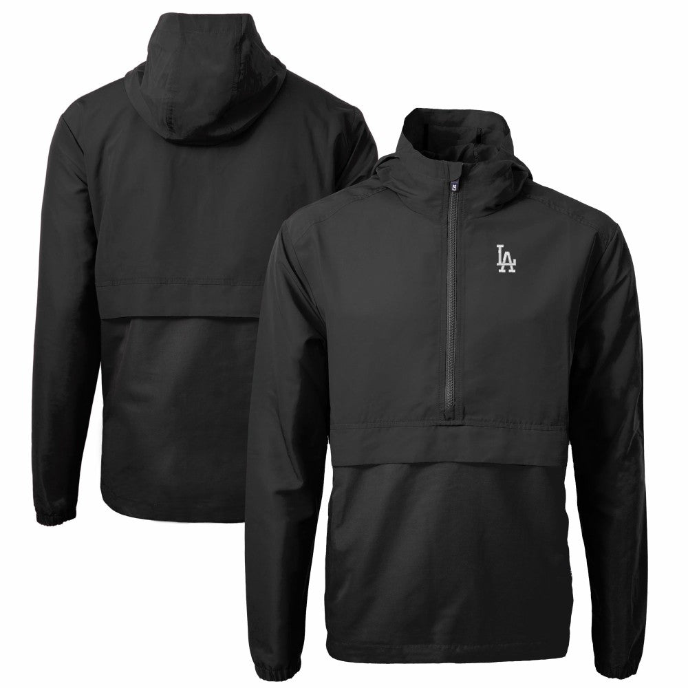 Los Angeles Dodgers Cutter & Buck Charter Eco Recycled Half-Zip Anorak Jacket Black