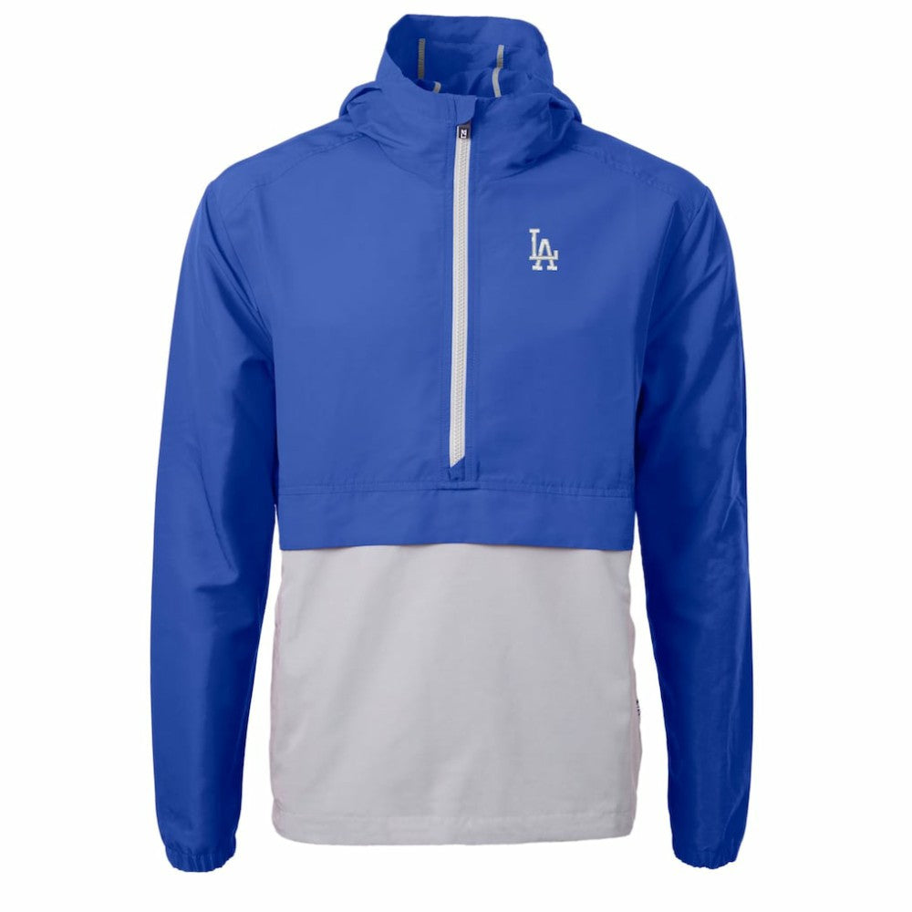 Los Angeles Dodgers Cutter & Buck Charter Eco Recycled Half-Zip Anorak Jacket Royal/Gray