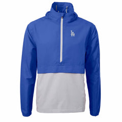 Los Angeles Dodgers Cutter & Buck Charter Eco Recycled Half-Zip Anorak Jacket Royal/Gray