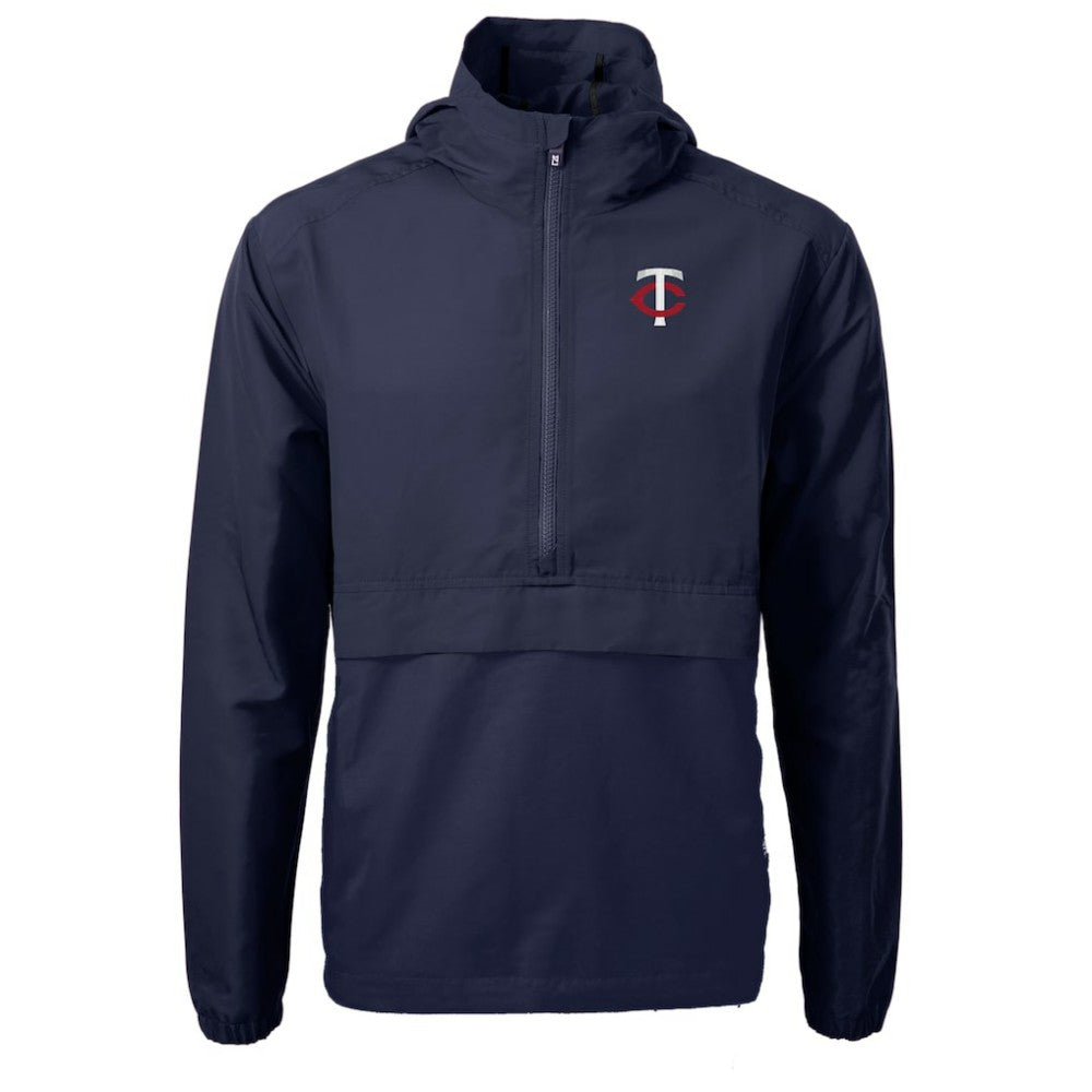 Minnesota Twins Cutter & Buck Charter Eco Recycled Half-Zip Anorak Jacket Navy