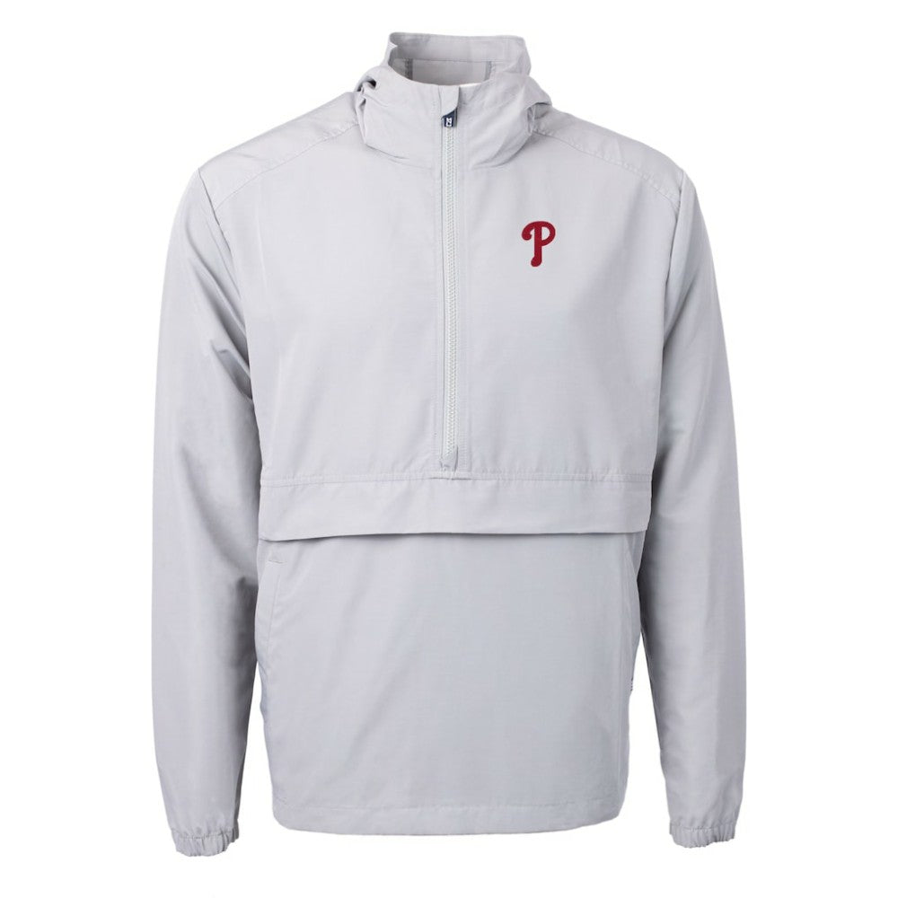 Philadelphia Phillies Cutter & Buck Charter Eco Recycled Half-Zip Anorak Jacket Gray