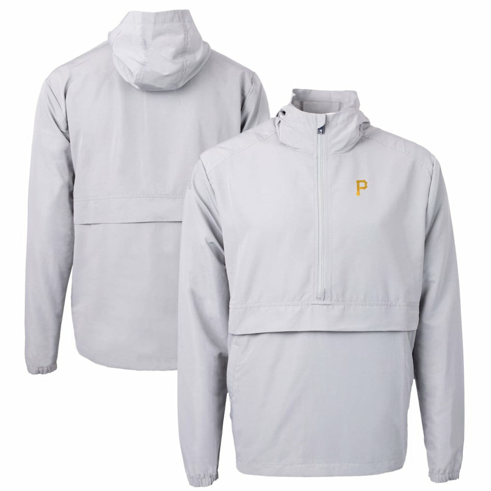 Pittsburgh Pirates Cutter & Buck Charter Eco Recycled Half-Zip Anorak Jacket Gray