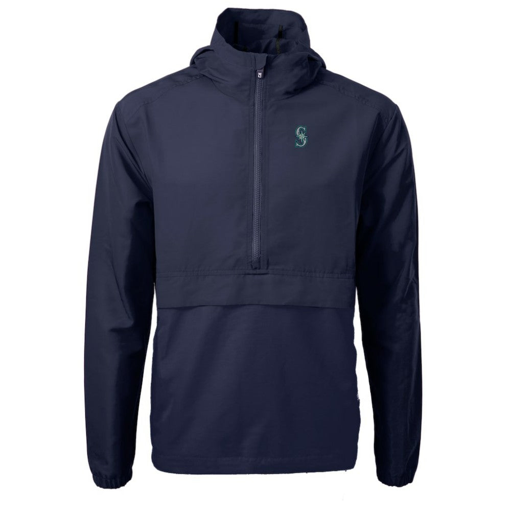 Seattle Mariners Cutter & Buck Charter Eco Recycled Half-Zip Anorak Jacket Navy