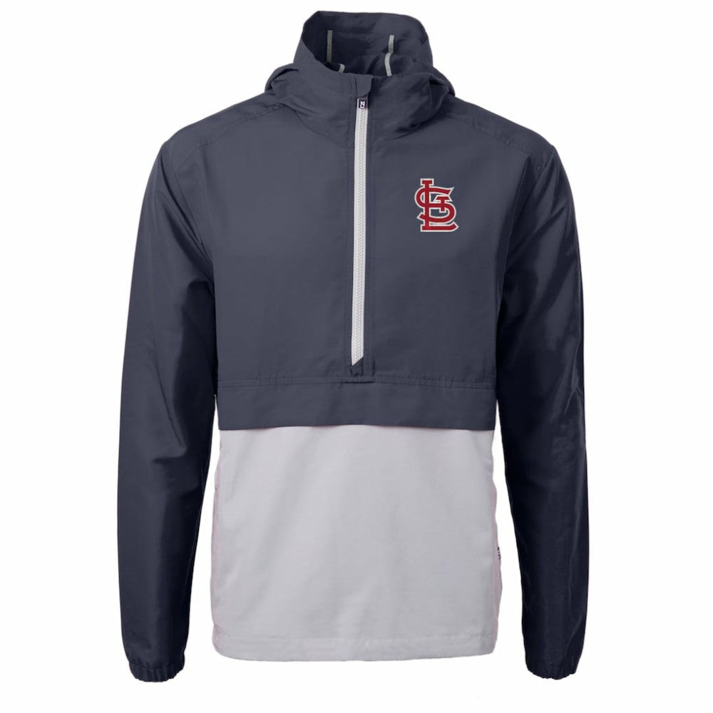 St. Louis Cardinals Cutter & Buck Charter Eco Recycled Half-Zip Anorak Jacket Navy/Gray