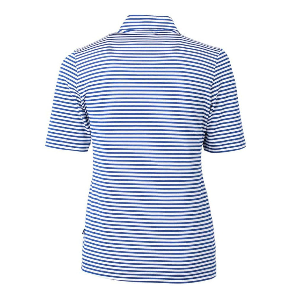 Chicago Cubs Cutter & Buck Women's Virtue Eco Pique Stripe Top Blue