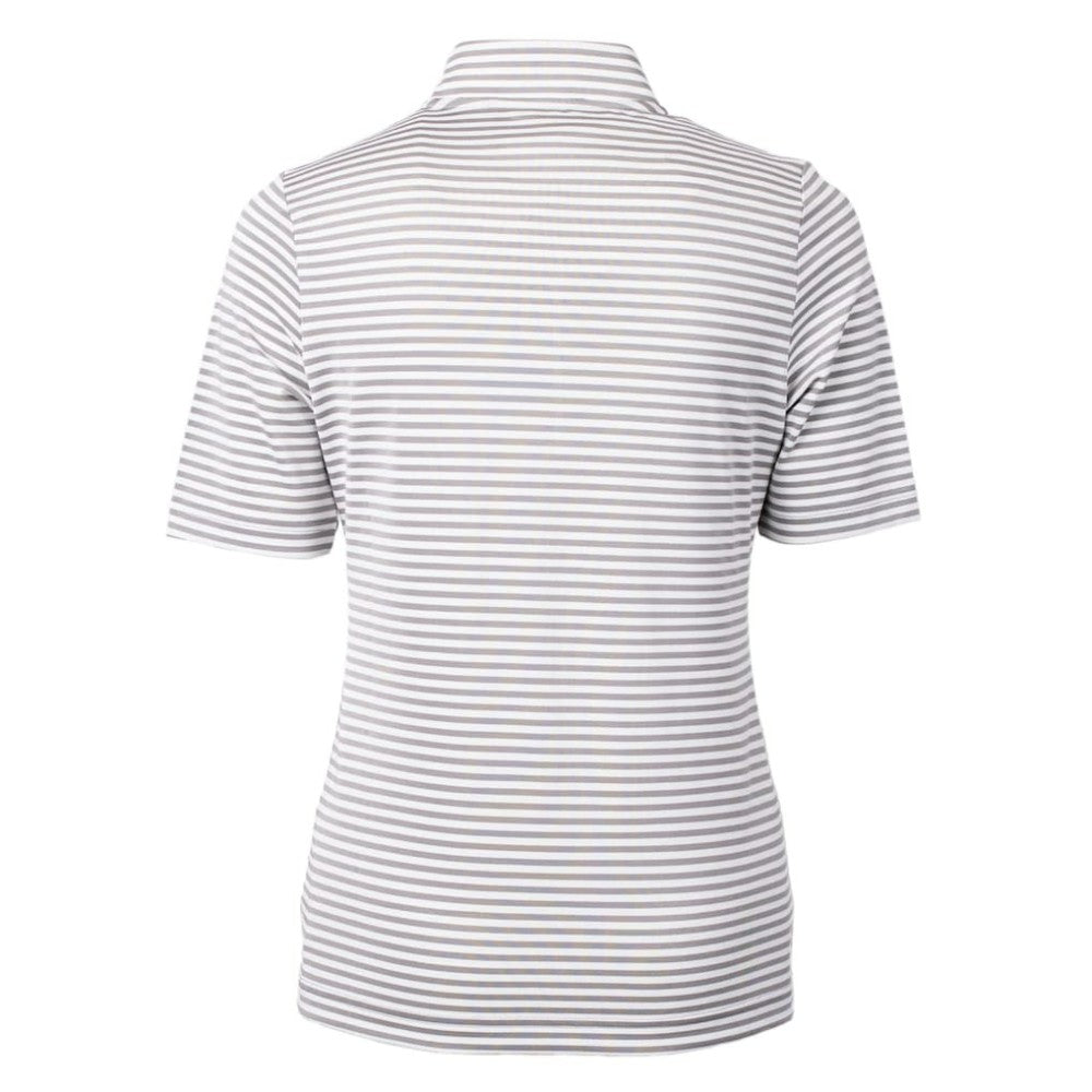 Philadelphia Phillies Cutter & Buck Women's Virtue Eco Pique Stripe Top Gray