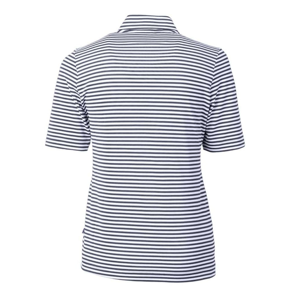 Toronto Blue Jays Cutter & Buck Women's Virtue Eco Pique Stripe Top Navy