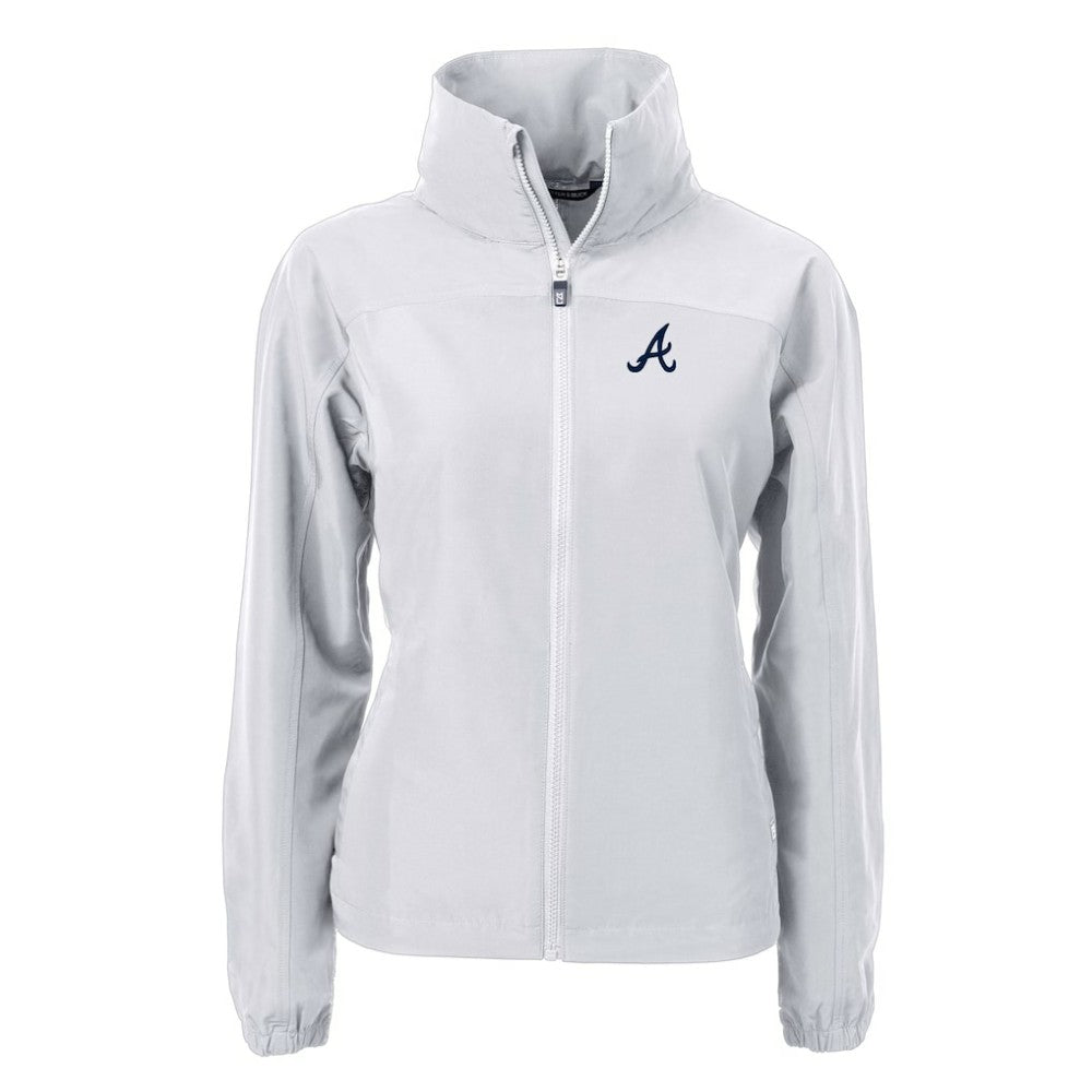 Atlanta Braves Cutter & Buck Women's Charter Eco Recycled Full-Zip Jacket Gray