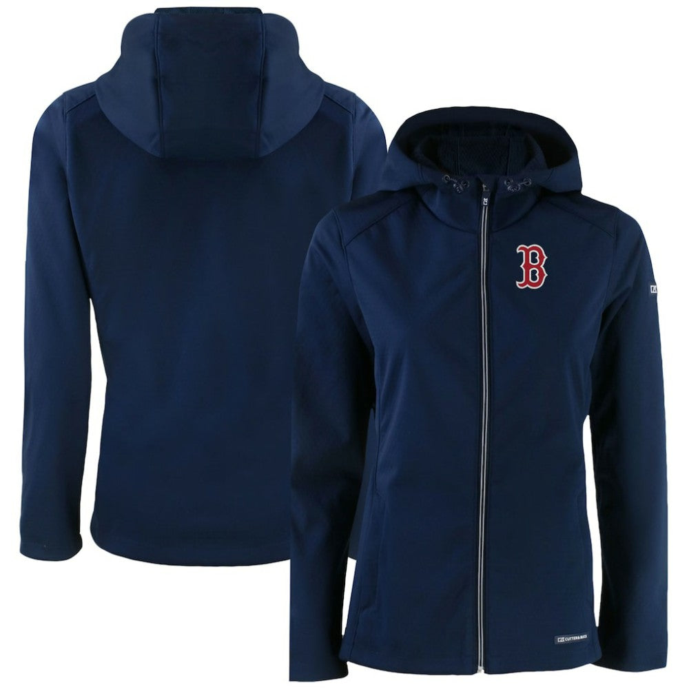 Boston Red Sox Cutter & Buck Women's Evoke Eco Softshell Recycled Full-Zip Jacket Navy