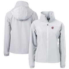 Chicago Cubs Cutter & Buck Women's Charter Eco Recycled Full-Zip Jacket Gray