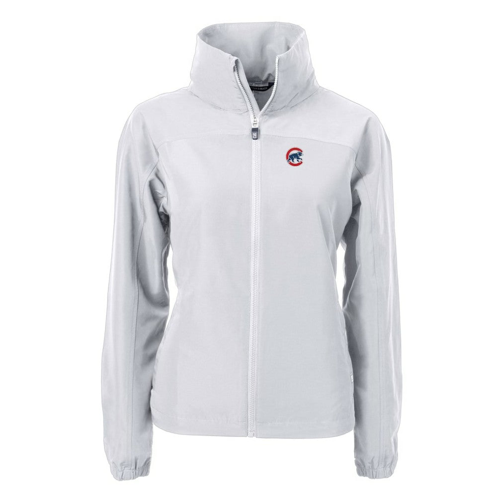 Chicago Cubs Cutter & Buck Women's Charter Eco Recycled Full-Zip Jacket Gray