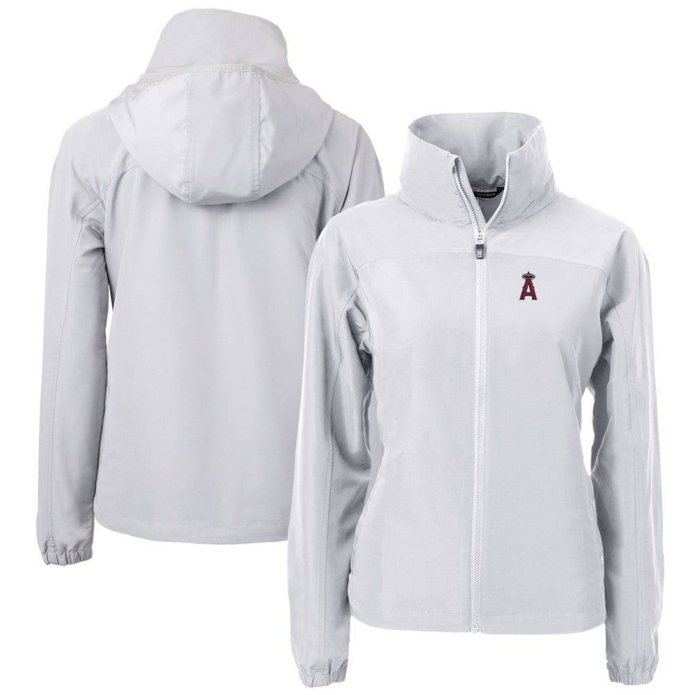 Los Angeles Angels Cutter & Buck Women's Charter Eco Recycled Full-Zip Jacket Gray