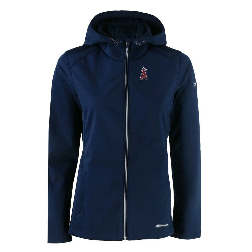 Los Angeles Angels Cutter & Buck Women's Evoke Eco Softshell Recycled Full-Zip Jacket Navy
