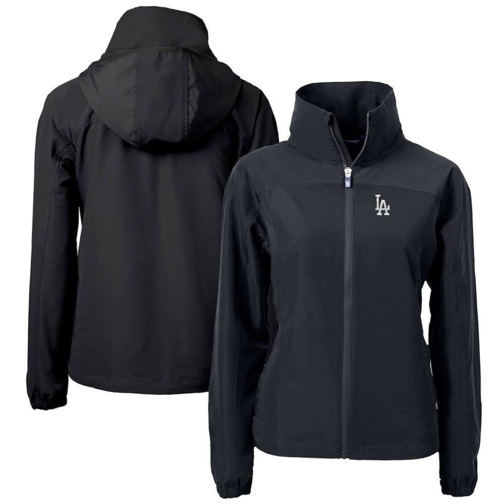 Los Angeles Dodgers Cutter & Buck Women's Charter Eco Recycled Full-Zip Jacket Black