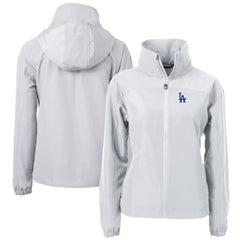 Los Angeles Dodgers Cutter & Buck Women's Charter Eco Recycled Full-Zip Jacket Gray