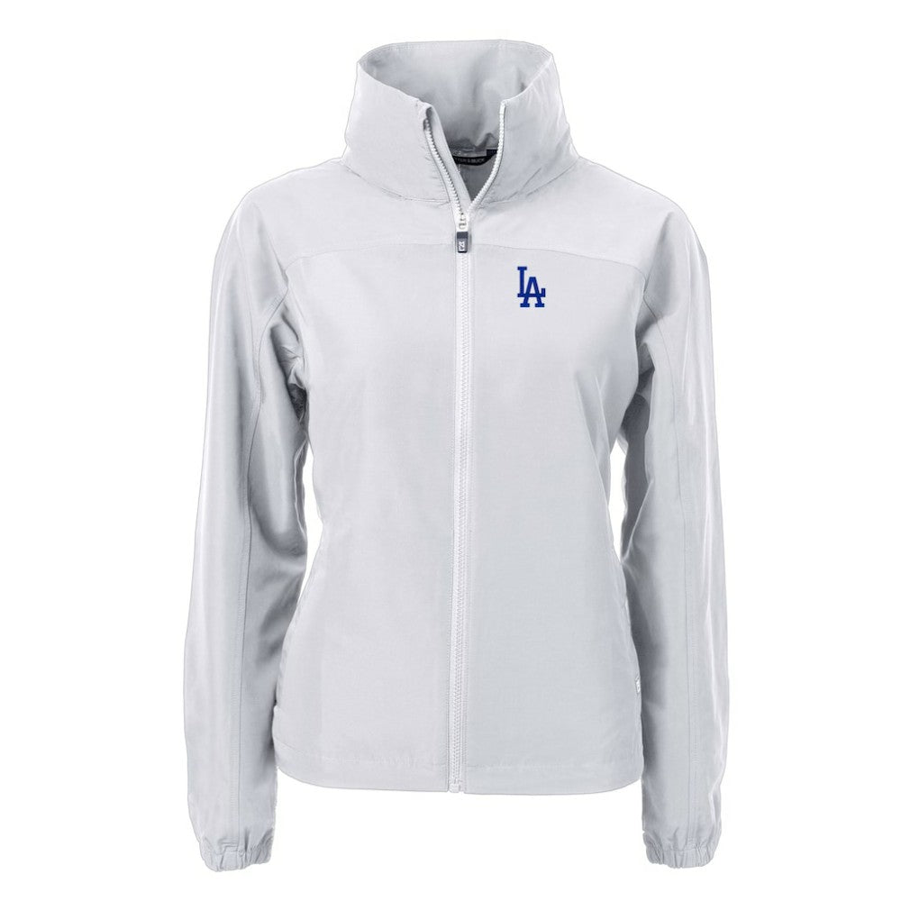 Los Angeles Dodgers Cutter & Buck Women's Charter Eco Recycled Full-Zip Jacket Gray