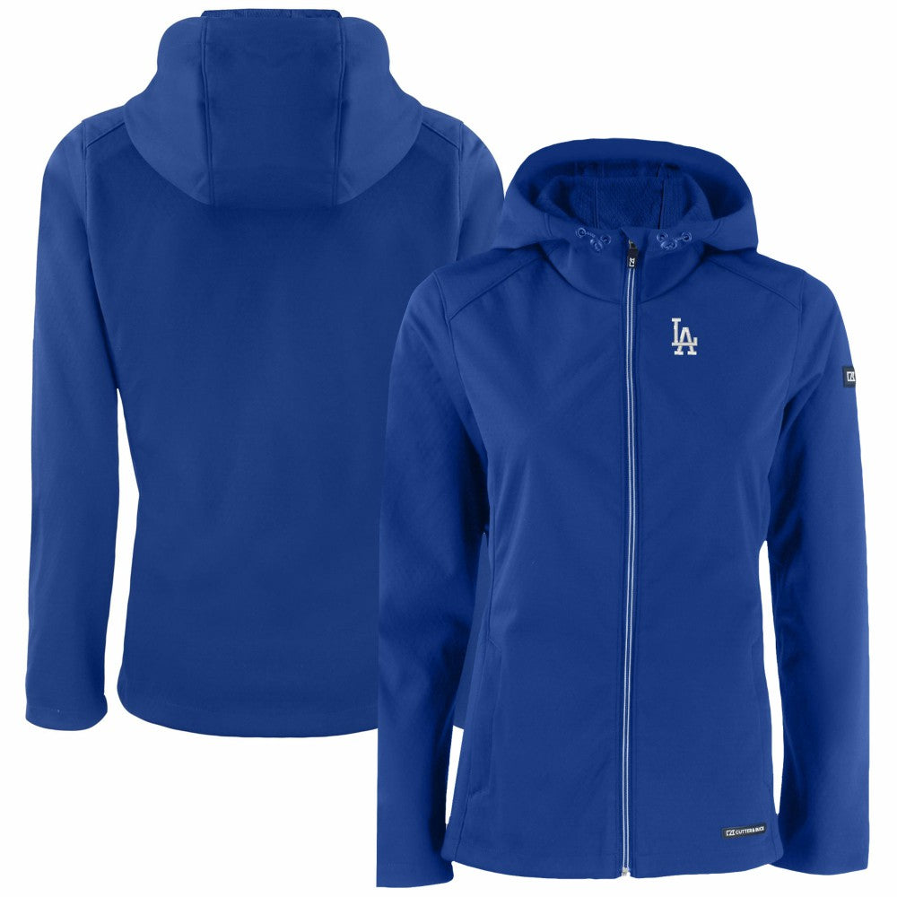 Los Angeles Dodgers Cutter & Buck Women's Evoke Eco Softshell Recycled Full-Zip Jacket Royal