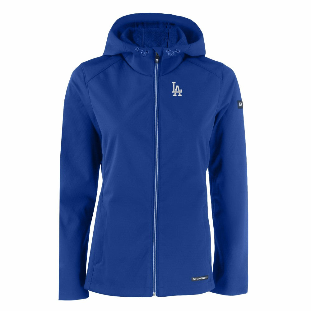 Los Angeles Dodgers Cutter & Buck Women's Evoke Eco Softshell Recycled Full-Zip Jacket Royal