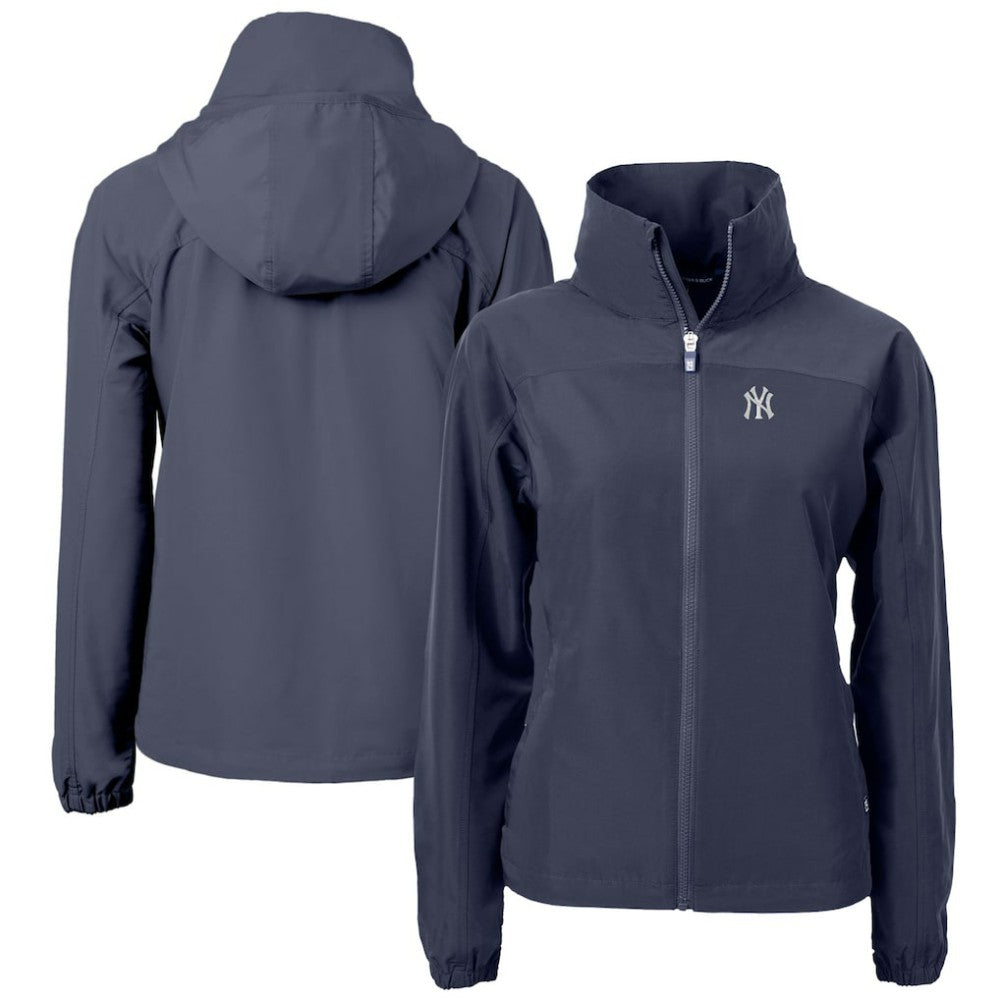New York Yankees Cutter & Buck Women's Charter Eco Recycled Full-Zip Jacket Navy