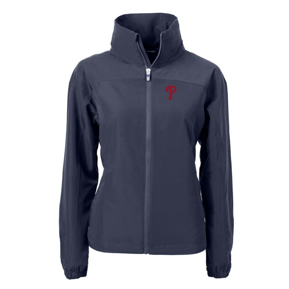 Philadelphia Phillies Cutter & Buck Women's Charter Eco Recycled Full-Zip Jacket Navy