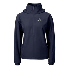 Atlanta Braves Cutter & Buck Women's Charter Eco Recycled Half-Zip Anorak Jacket Navy