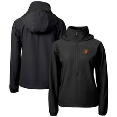 Baltimore Orioles Cutter & Buck Women's Charter Eco Recycled Half-Zip Anorak Jacket Black